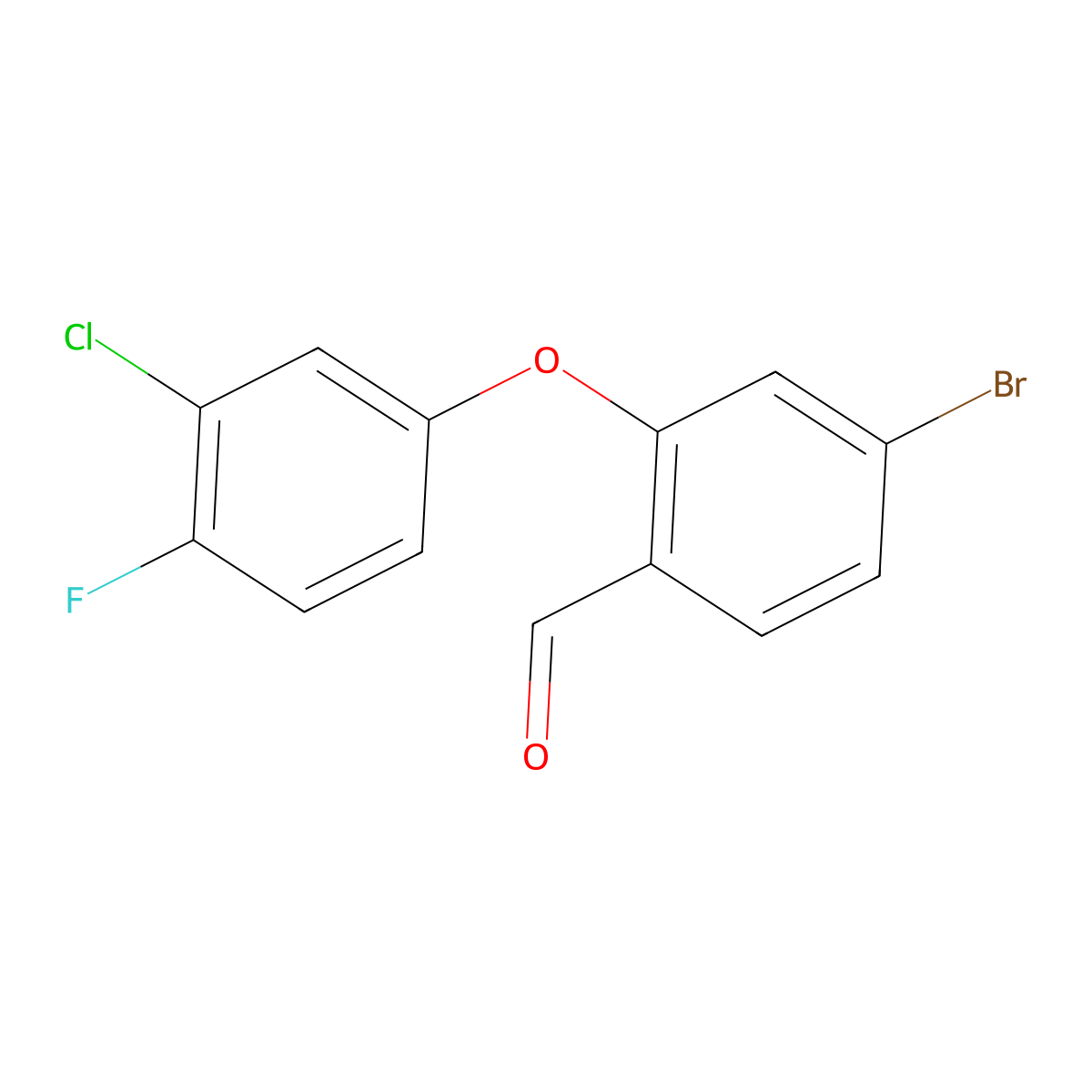 4-Bromo-2-(3-chloro-4-fluorophenoxy)benzaldehyde molecular structure, CAS 1272148-05-6