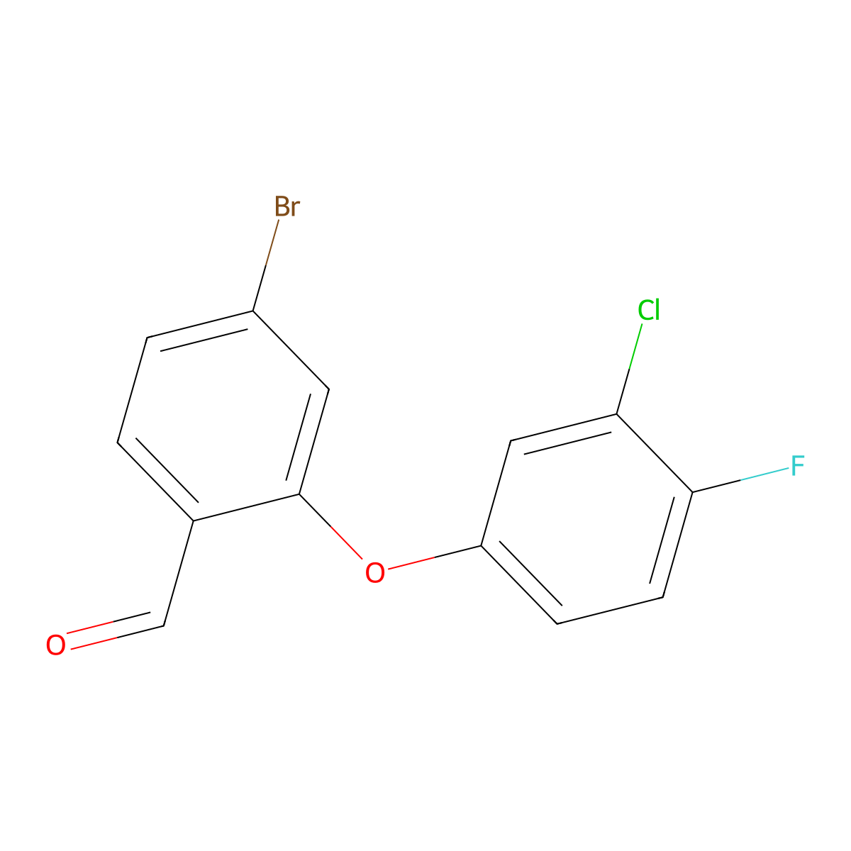 4-Bromo-2-(3-chloro-4-fluorophenoxy)benzaldehyde molecular structure, CAS 1272148-05-6