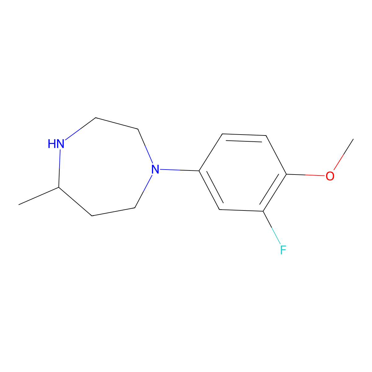 1-(3-Fluoro-4-methoxyphenyl)-5-methyl-1,4-diazepane molecular structure, CAS 1272148-67-0