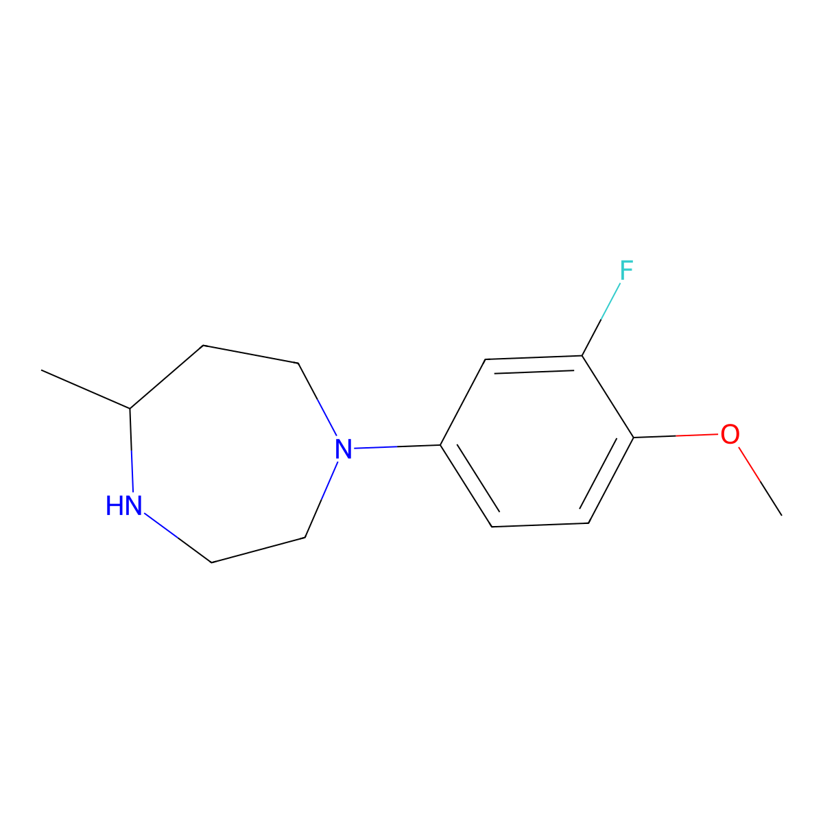 1-(3-Fluoro-4-methoxyphenyl)-5-methyl-1,4-diazepane molecular structure, CAS 1272148-67-0