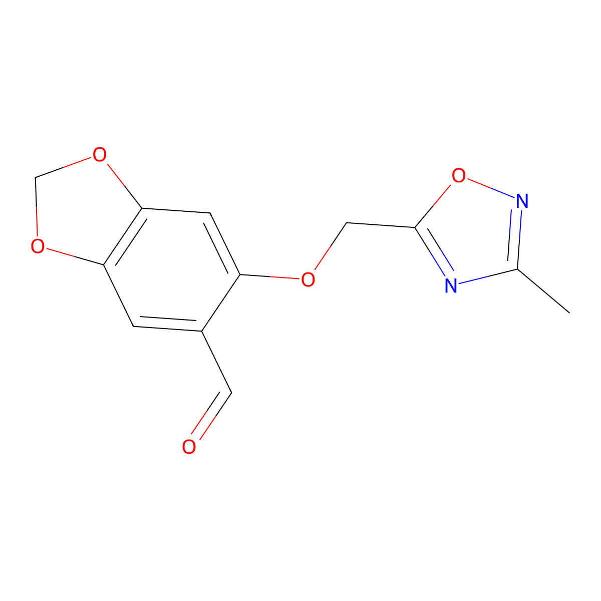 6-[(3-methyl-1,2,4-oxadiazol-5-yl)methoxy]-2H-1,3-benzodioxole-5-carbaldehyde molecular structure, CAS 1272176-98-3