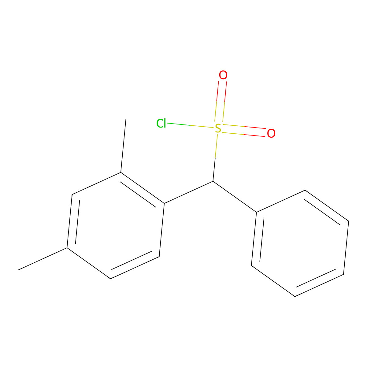 (2,4-Dimethylphenyl)(phenyl)methanesulfonyl chloride molecular structure, CAS 1272183-09-1