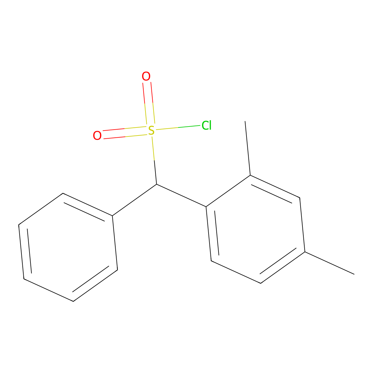 (2,4-Dimethylphenyl)(phenyl)methanesulfonyl chloride molecular structure, CAS 1272183-09-1