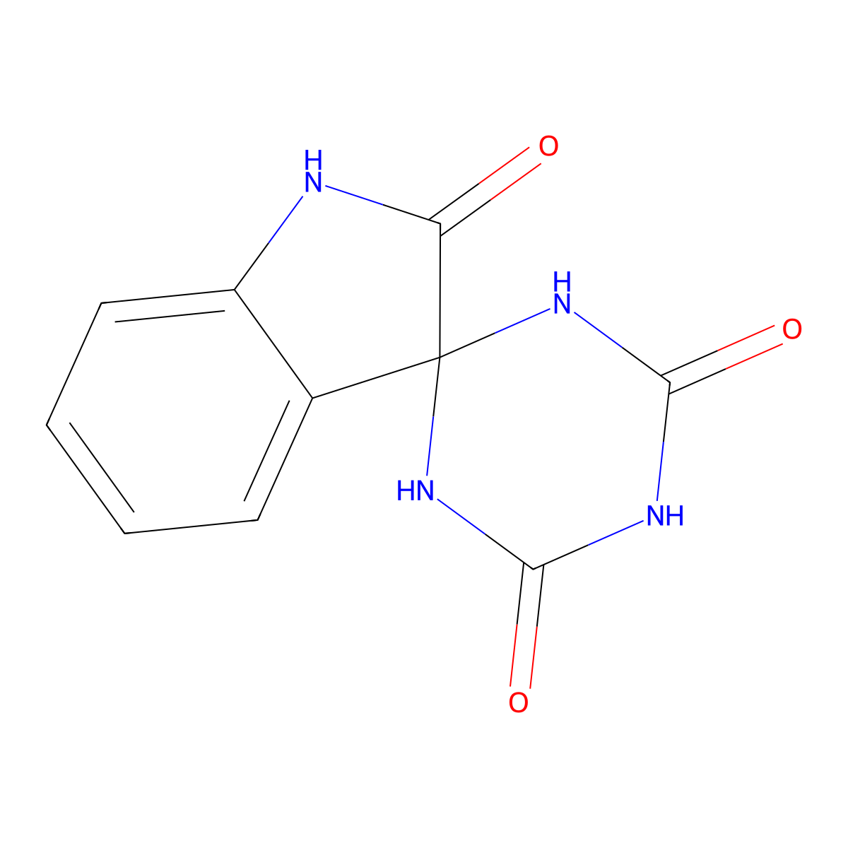 Spiro(3H-indole-3,2'(1H)-(1,3,5)triazine)-2,4',6'(1H,1'H,5'H)-trione molecular structure, CAS 127219-32-3