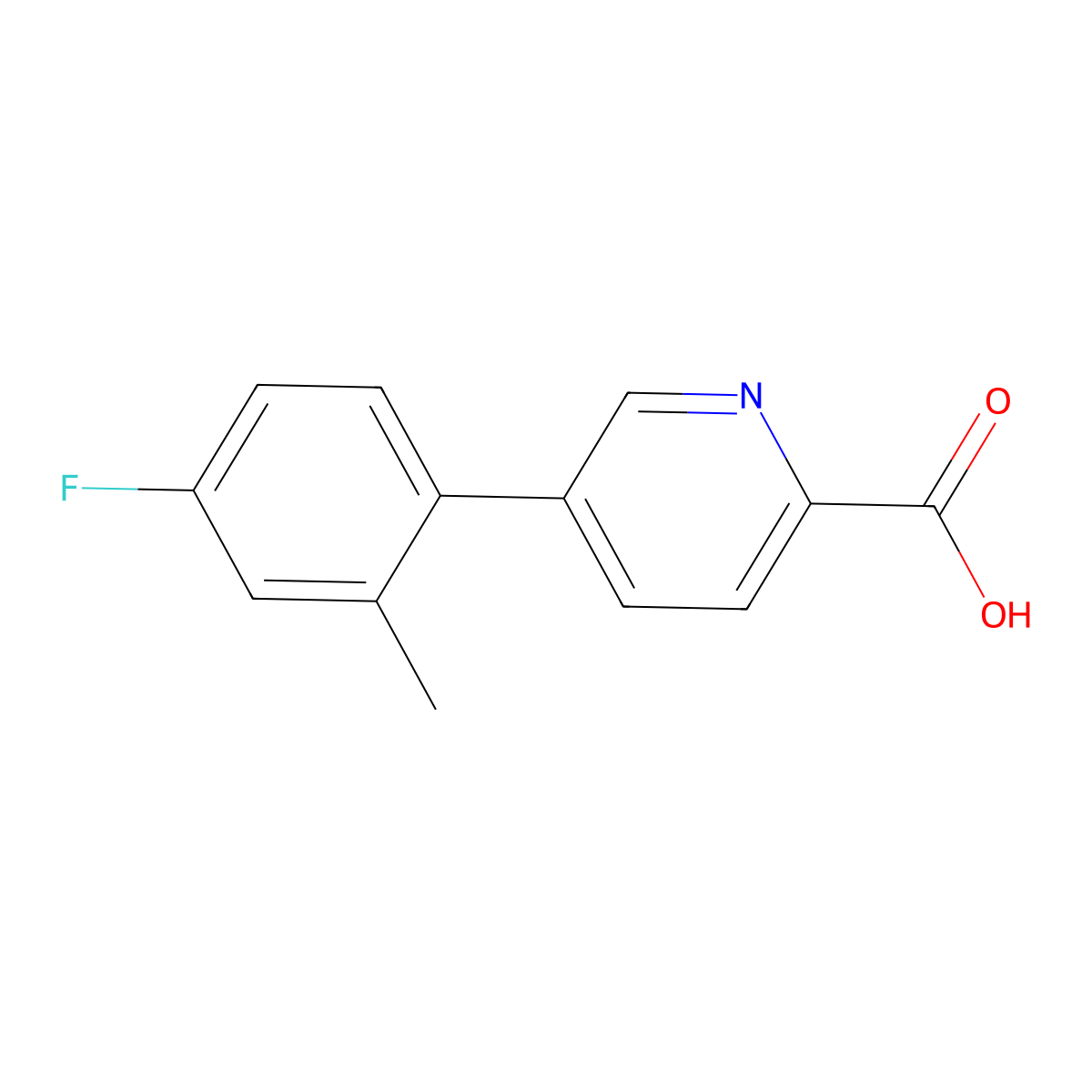 5-(4-Fluoro-2-methylphenyl)pyridine-2-carboxylic acid molecular structure, CAS 1272200-01-7