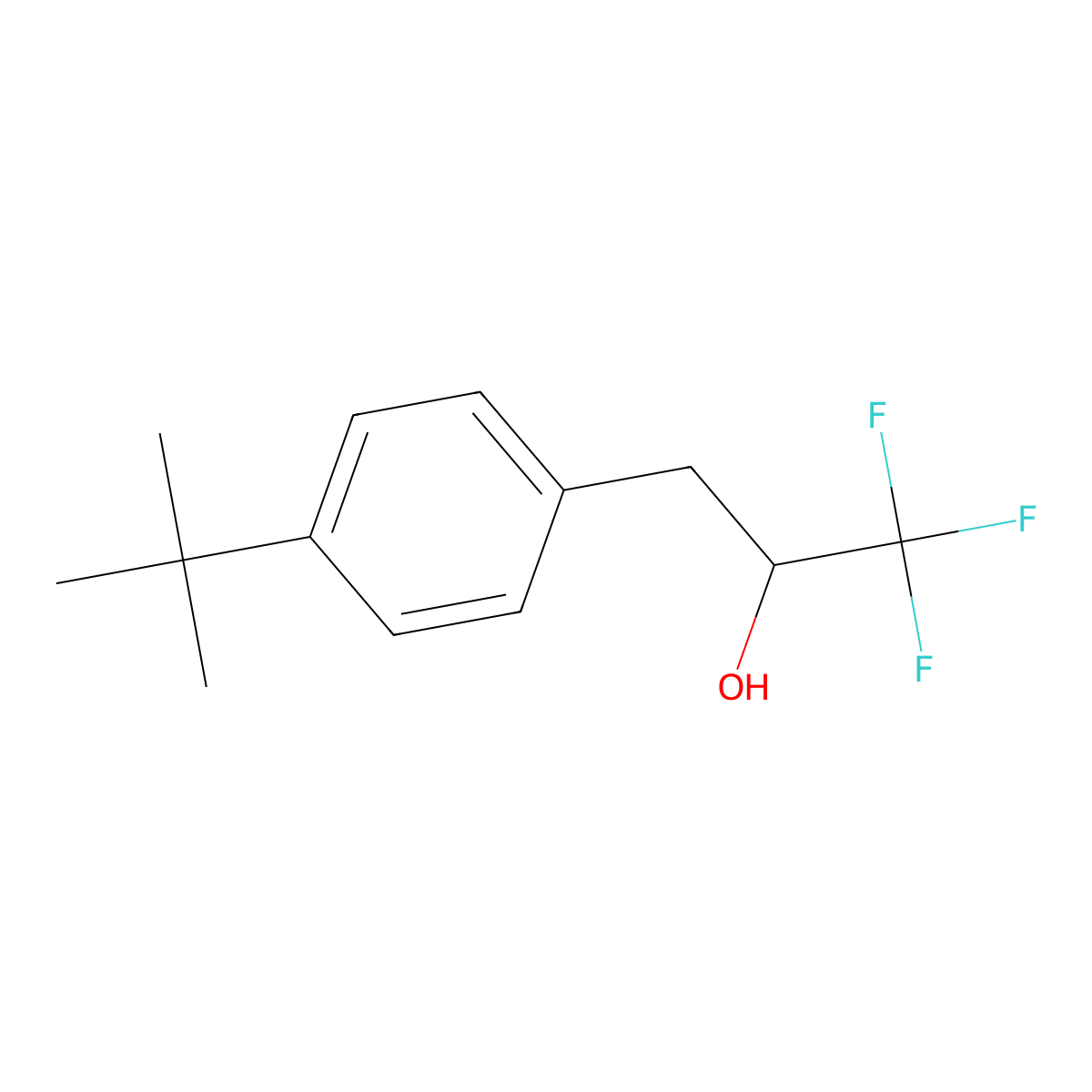 3-(4-Tert-butylphenyl)-1,1,1-trifluoropropan-2-ol molecular structure, CAS 1272201-45-2