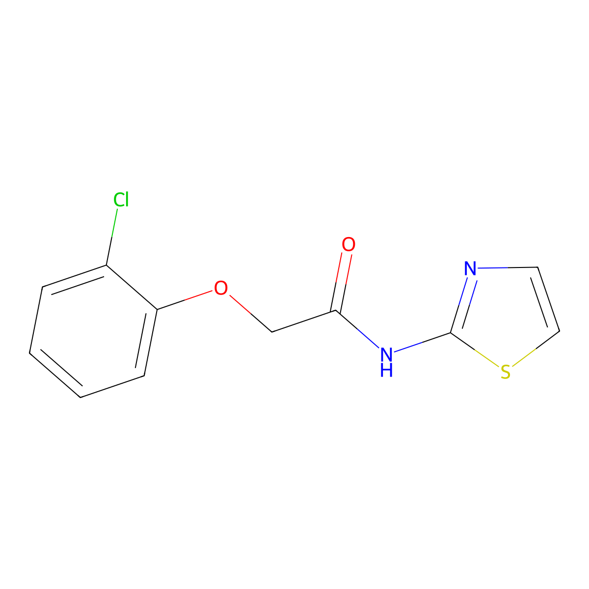 2-(2-chlorophenoxy)-N-(1,3-thiazol-2-yl)acetamide molecular structure, CAS 127221-19-6