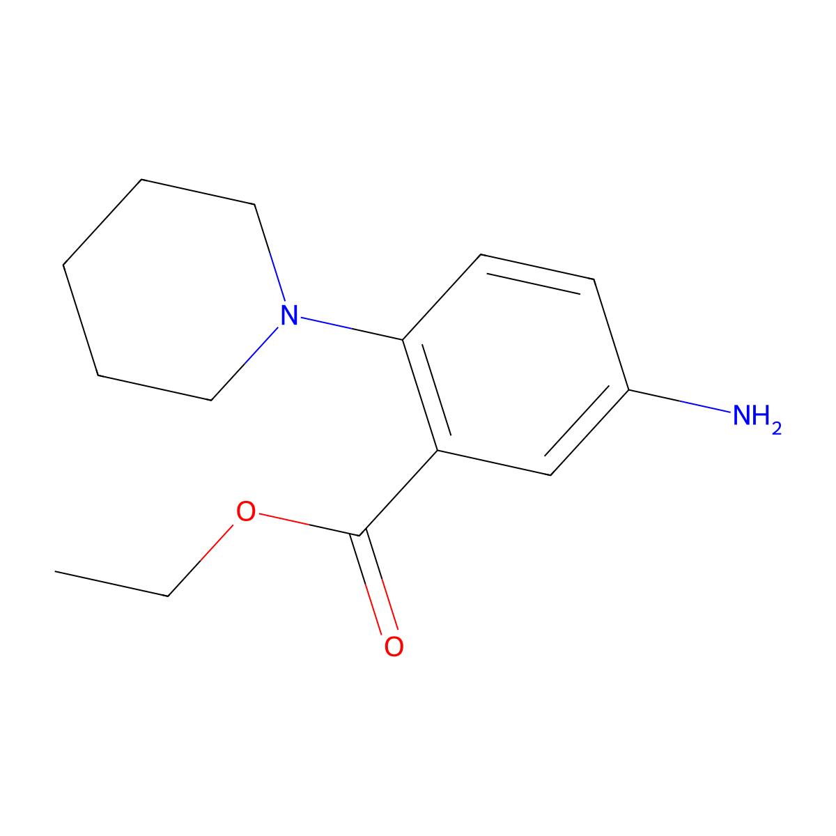 Ethyl 5-amino-2-(piperidin-1-yl)benzoate molecular structure, CAS 1272212-16-4