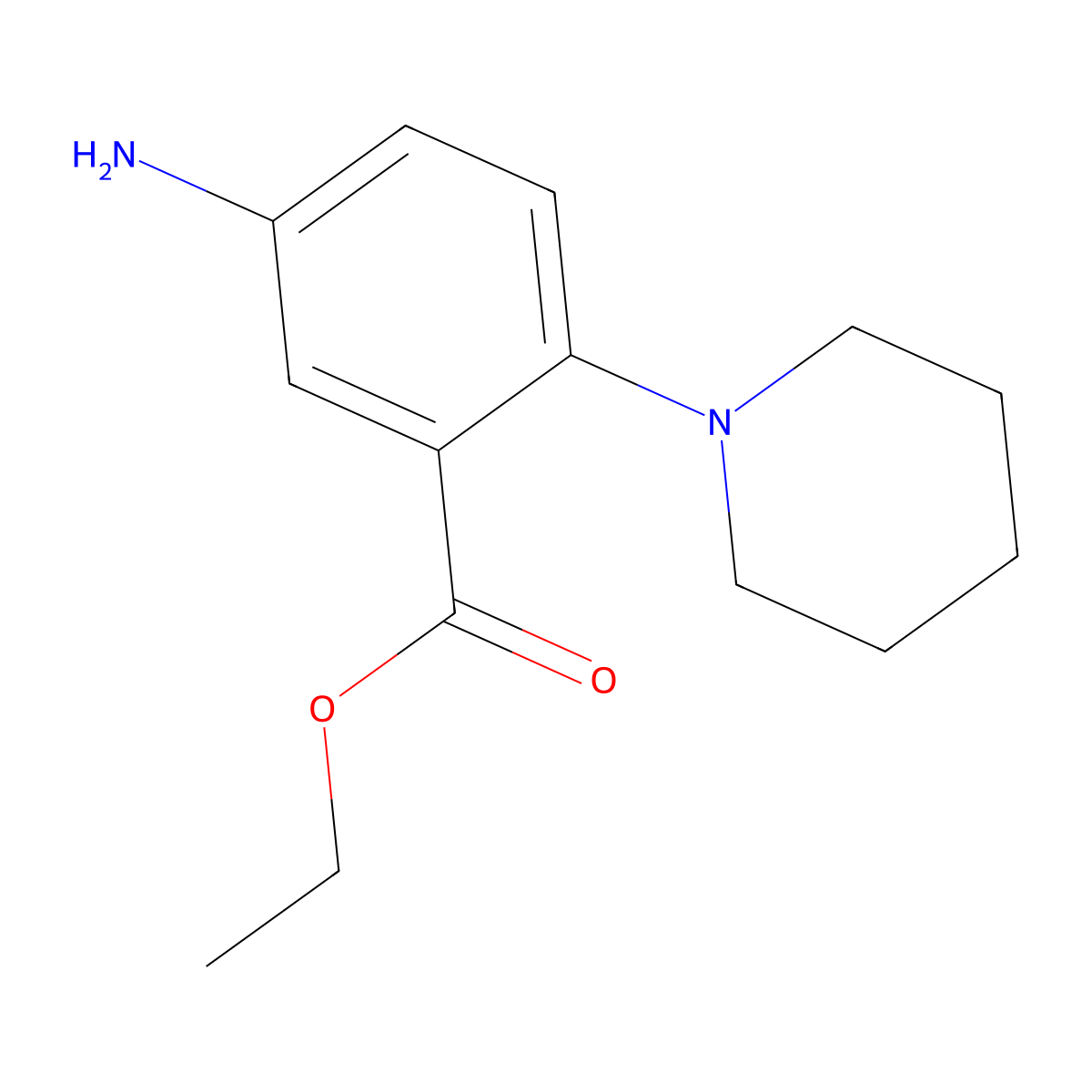 Ethyl 5-amino-2-(piperidin-1-yl)benzoate molecular structure, CAS 1272212-16-4