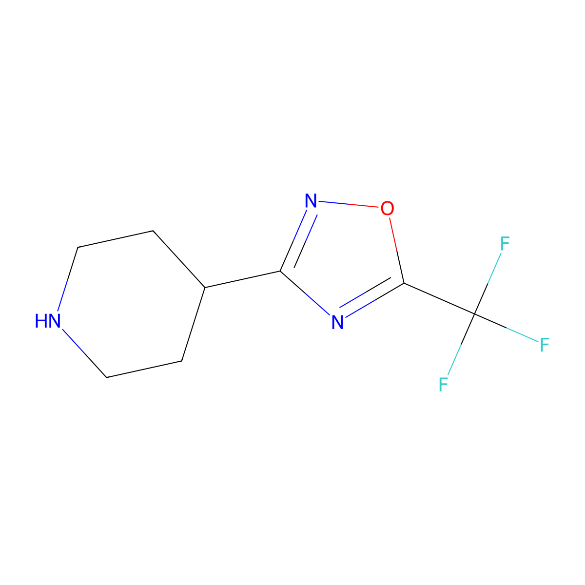 4-[5-(Trifluoromethyl)-1,2,4-oxadiazol-3-YL]piperidine molecular structure, CAS 1272226-67-1