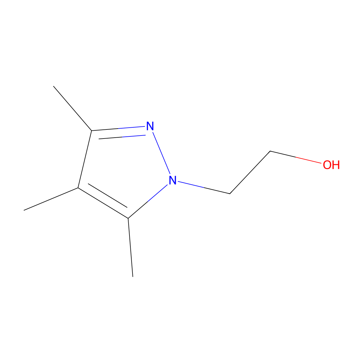2-(3,4,5-trimethyl-1H-pyrazol-1-yl)ethanol molecular structure, CAS 127223-53-4