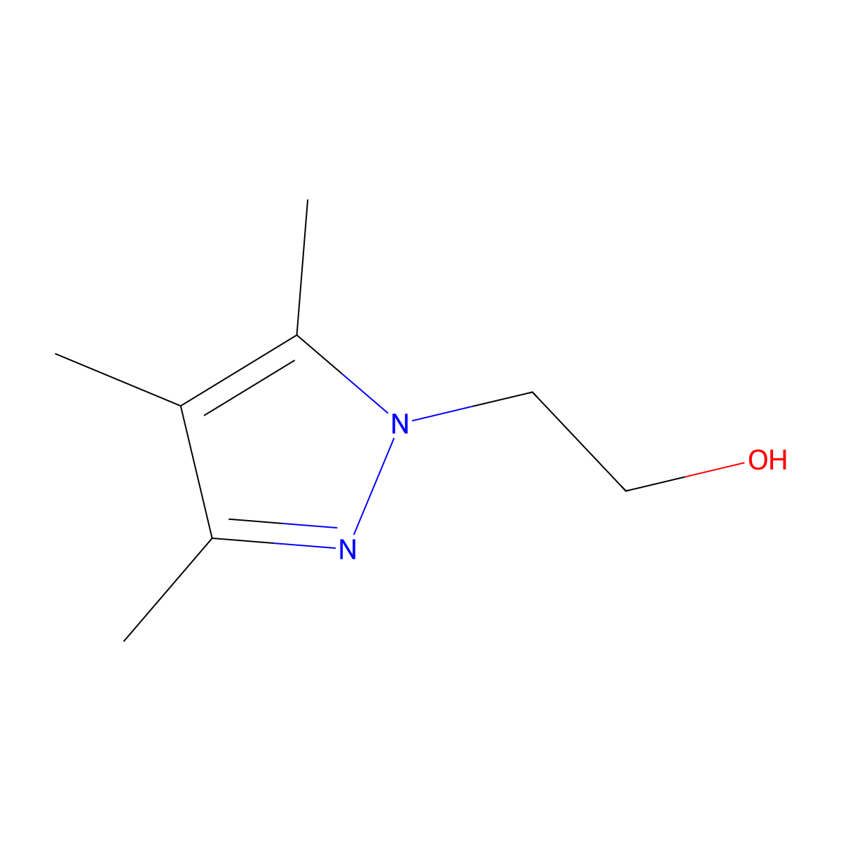 2-(3,4,5-trimethyl-1H-pyrazol-1-yl)ethanol molecular structure, CAS 127223-53-4
