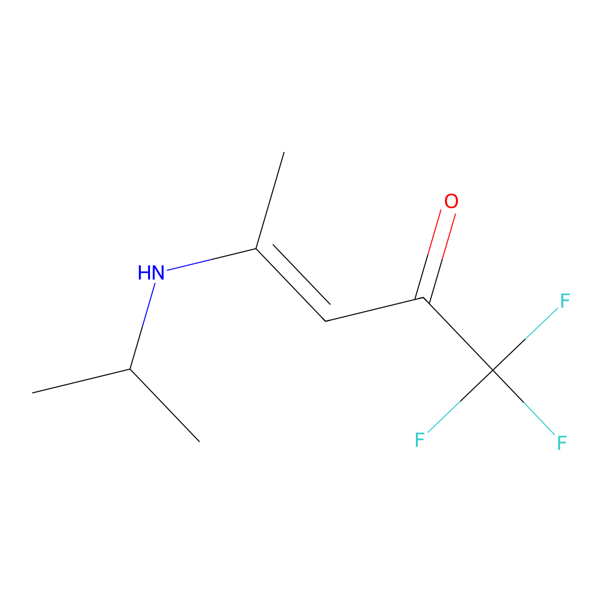 1,1,1-Trifluoro-4-(propan-2-ylamino)pent-3-en-2-one molecular structure, CAS 127223-95-4