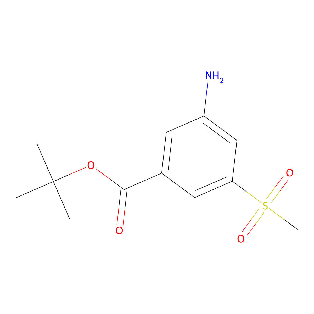 Tert-butyl 3-amino-5-methanesulfonylbenzoate molecular structure, CAS 1272231-81-8