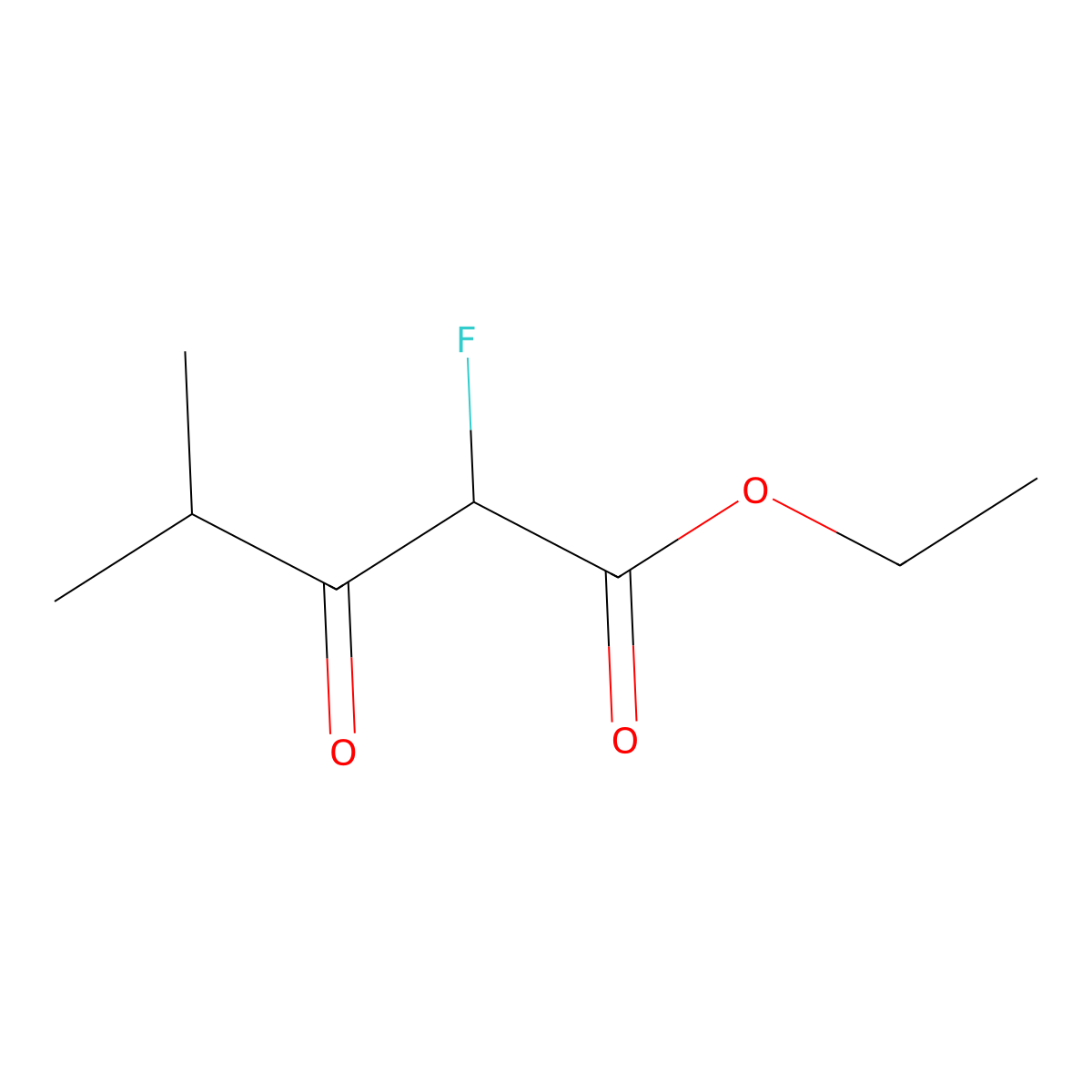 Ethyl 2-fluoro-4-methyl-3-oxopentanoate molecular structure, CAS 127224-01-5