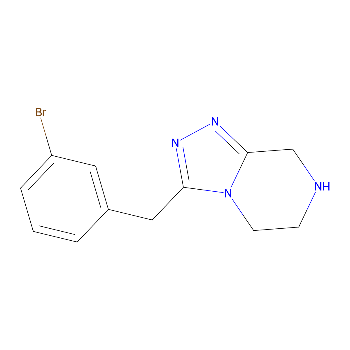 3-[(3-Bromophenyl)methyl]-5H,6H,7H,8H-[1,2,4]triazolo[4,3-a]pyrazine molecular structure, CAS 1272253-42-5