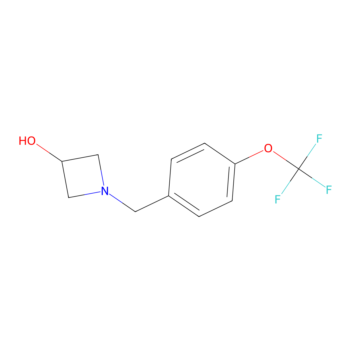 1-{[4-(Trifluoromethoxy)phenyl]methyl}azetidin-3-ol molecular structure, CAS 1272260-41-9