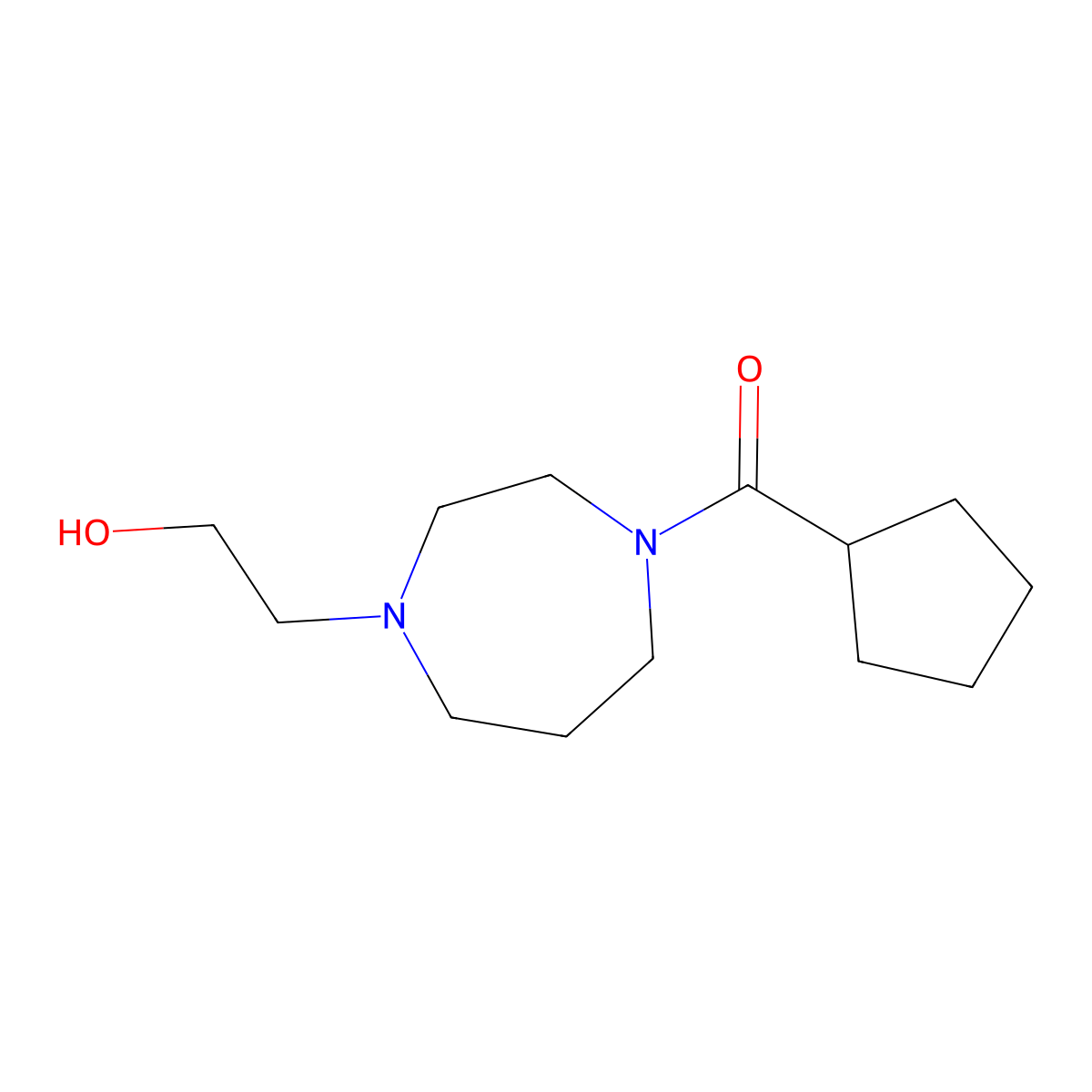 2-(4-Cyclopentanecarbonyl-1,4-diazepan-1-yl)ethan-1-ol molecular structure, CAS 1272264-14-8