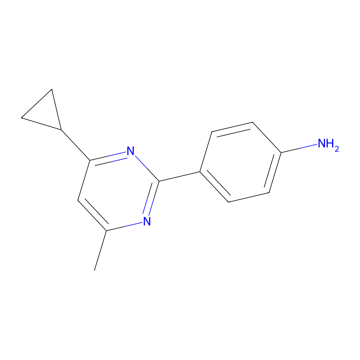 4-(4-Cyclopropyl-6-methylpyrimidin-2-yl)aniline molecular structure, CAS 1272272-73-7