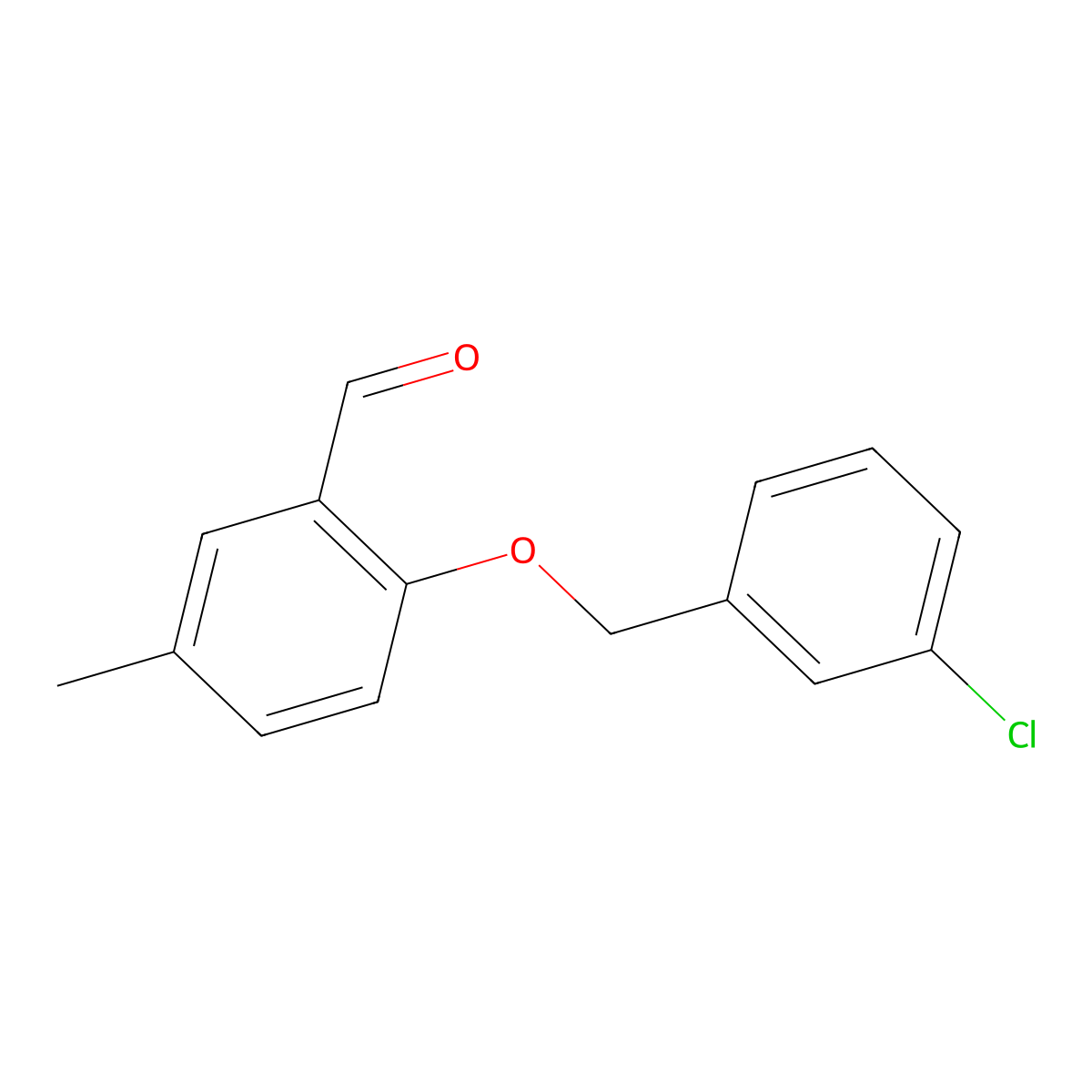 2-((3-Chlorobenzyl)oxy)-5-methylbenzaldehyde molecular structure, CAS 1272273-81-0