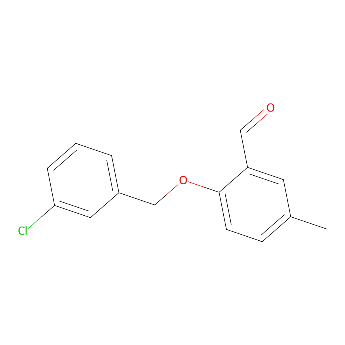 2-((3-Chlorobenzyl)oxy)-5-methylbenzaldehyde molecular structure, CAS 1272273-81-0