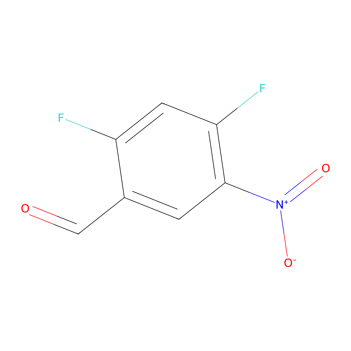 2,4-Difluoro-5-nitrobenzaldehyde molecular structure, CAS 127228-77-7