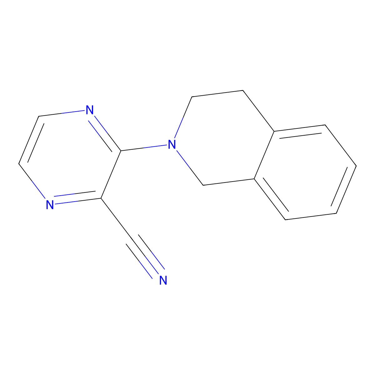 3-(1,2,3,4-Tetrahydroisoquinolin-2-yl)pyrazine-2-carbonitrile molecular structure, CAS 1272293-75-0