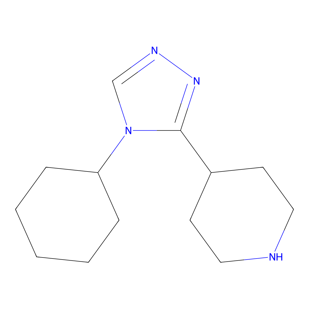 4-(4-cyclohexyl-4H-1,2,4-triazol-3-yl)piperidine molecular structure, CAS 1272294-71-9