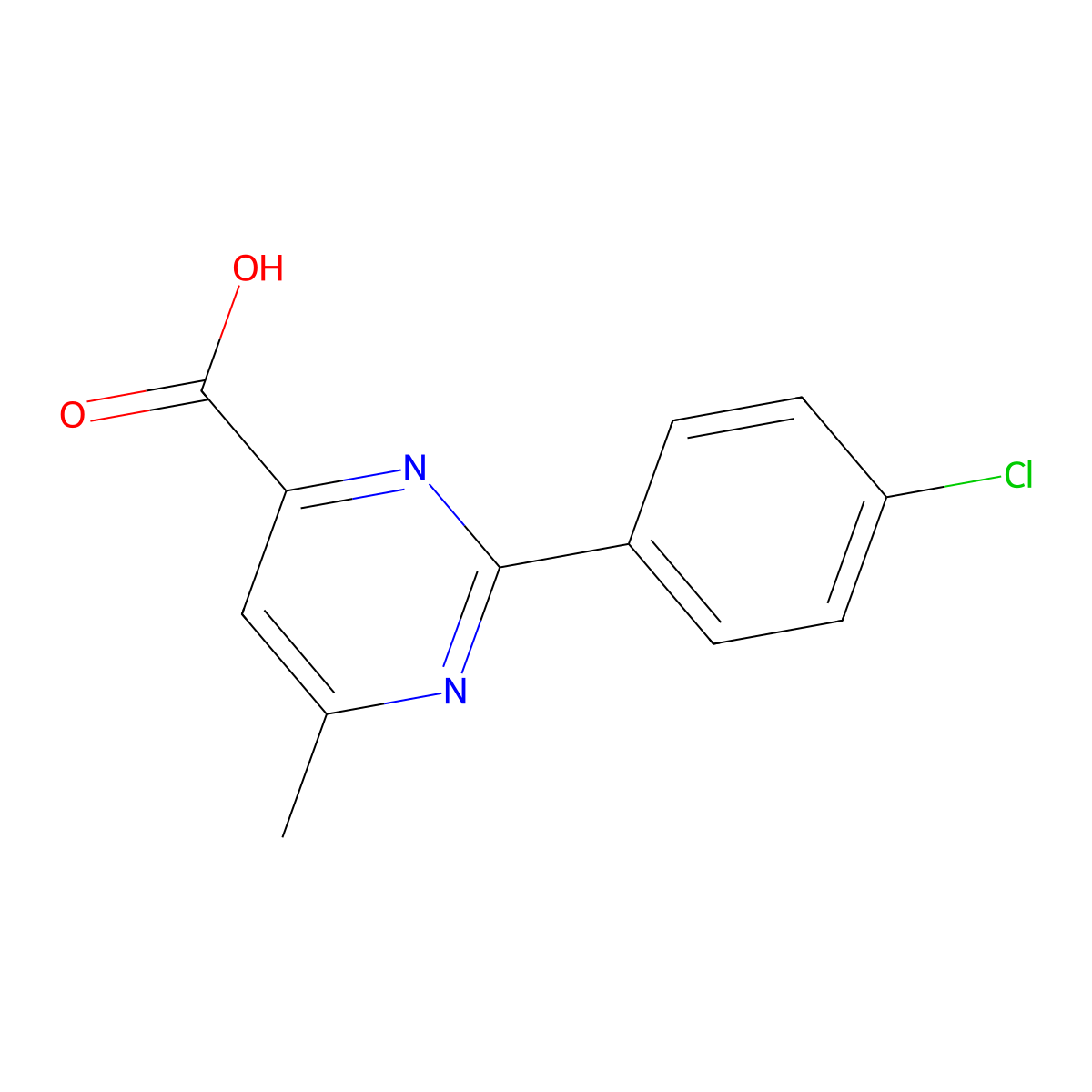 2-(4-Chlorophenyl)-6-methylpyrimidine-4-carboxylic acid molecular structure, CAS 1272301-61-7