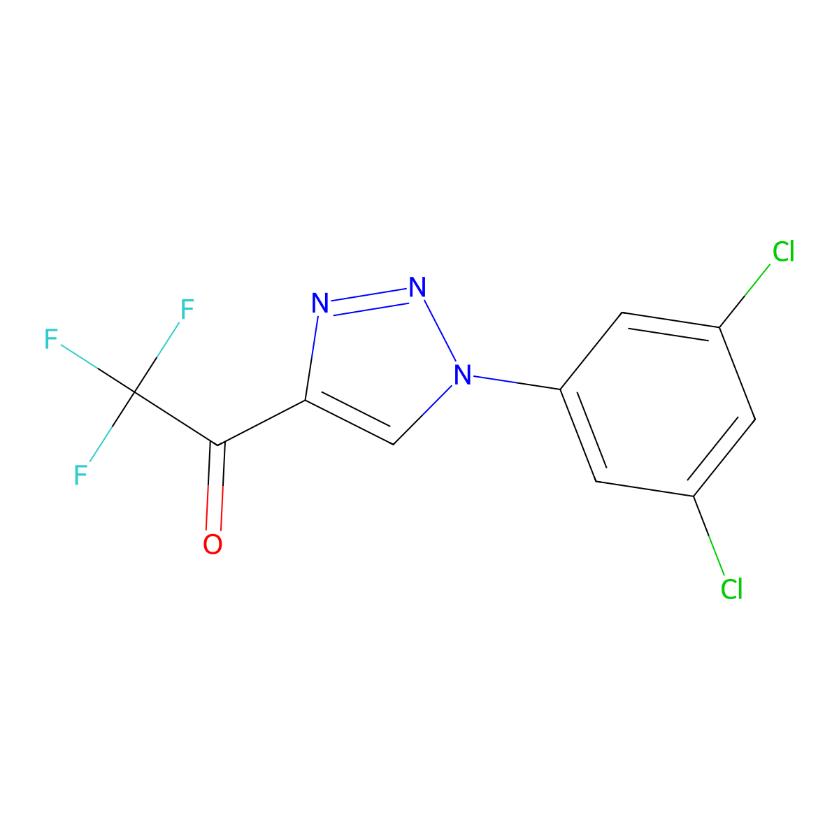 1-[1-(3,5-dichlorophenyl)-1H-1,2,3-triazol-4-yl]-2,2,2-trifluoroethan-1-one molecular structure, CAS 1272305-66-4