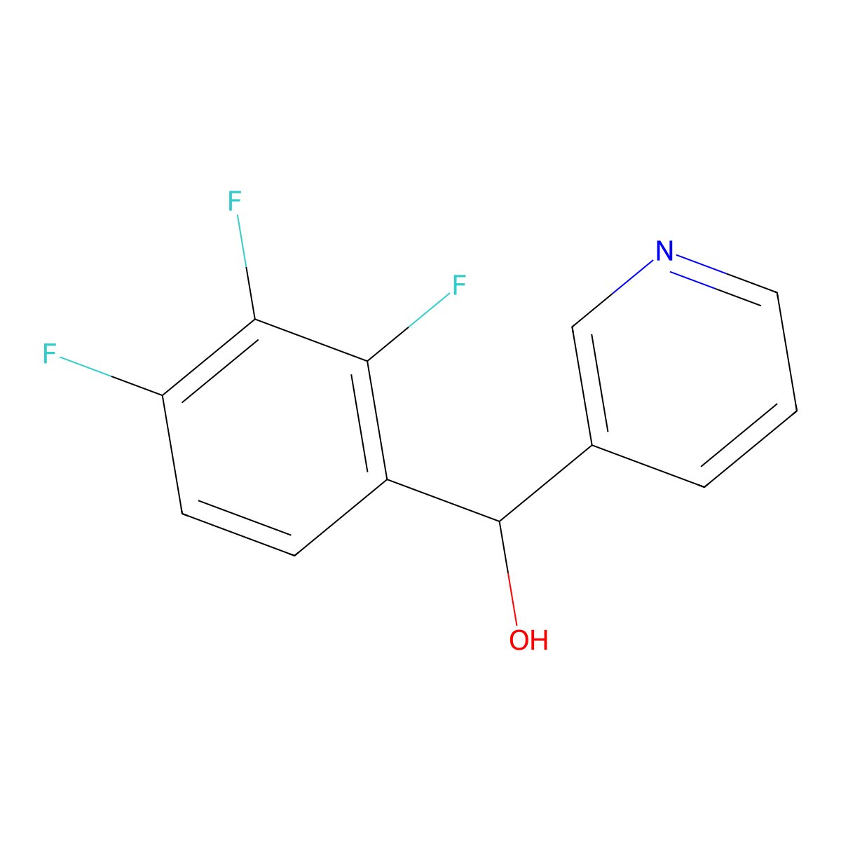 alpha-(2,3,4-Trifluorophenyl)-3-pyridinemethanol molecular structure, CAS 1272306-61-2