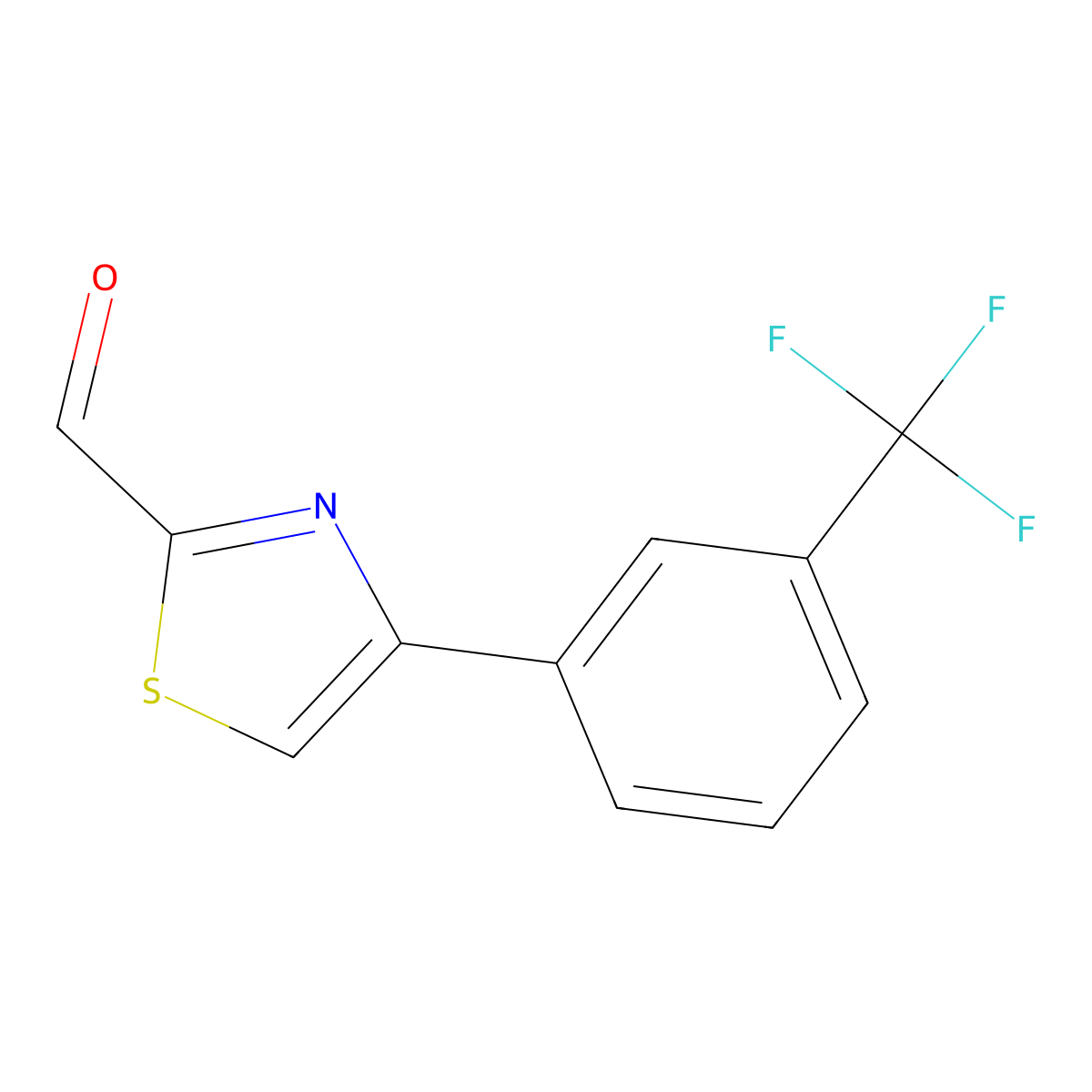 4-(3-Trifluoromethyl-phenyl)-thiazole-2-carbaldehyde molecular structure, CAS 1272307-59-1