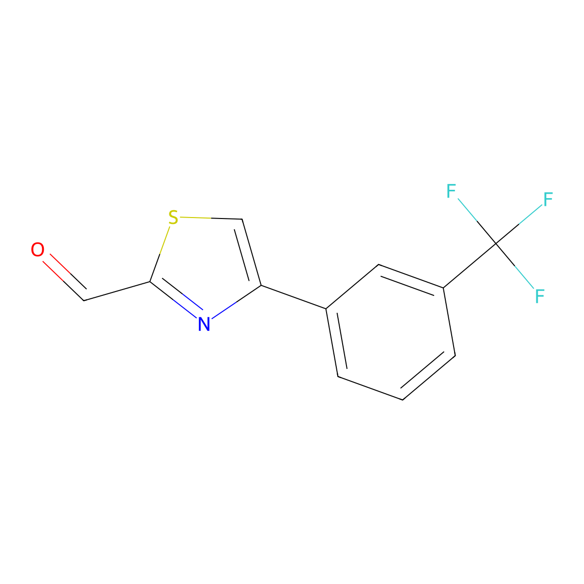 4-(3-Trifluoromethyl-phenyl)-thiazole-2-carbaldehyde molecular structure, CAS 1272307-59-1