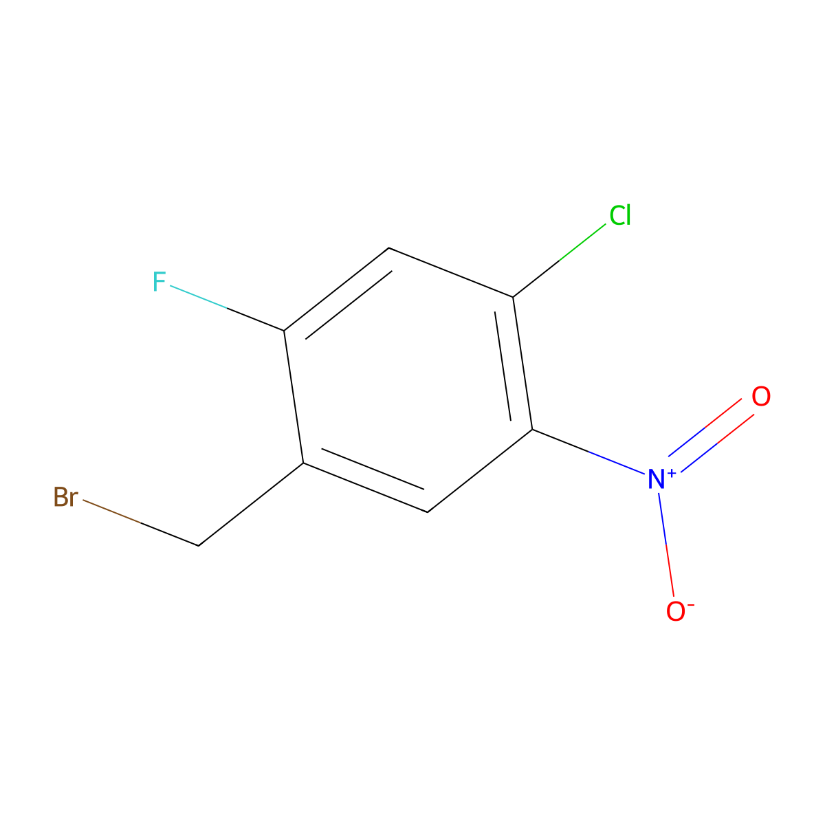 1-(Bromomethyl)-4-chloro-2-fluoro-5-nitrobenzene molecular structure, CAS 1272317-16-4