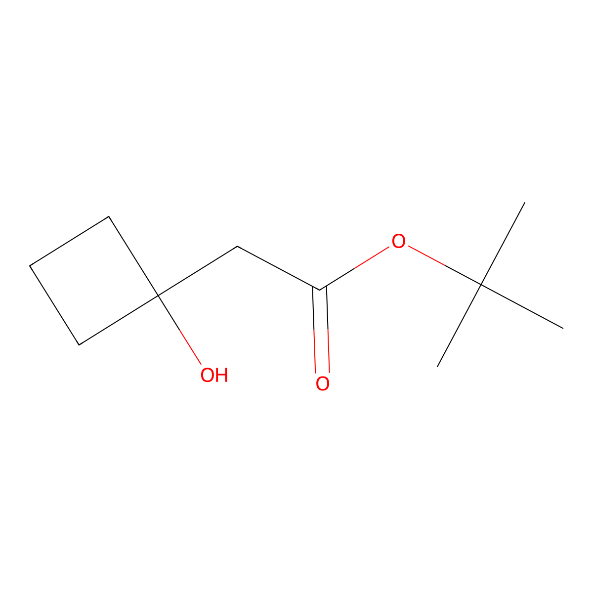 Tert-butyl 2-(1-hydroxycyclobutyl)acetate molecular structure, CAS 1272319-96-6