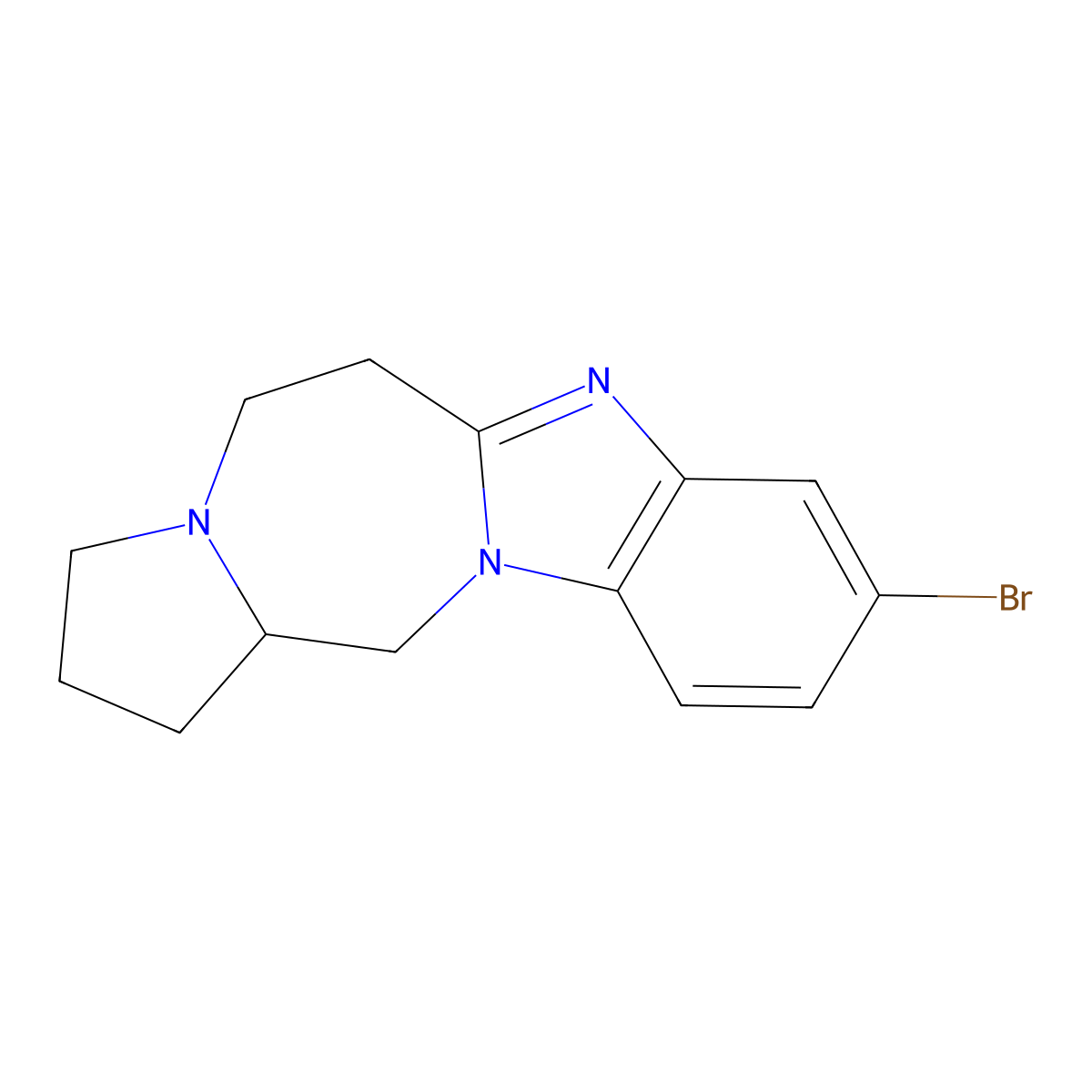 9-Bromo-2,3,5,6,13,13a-hexahydro-1H-benzo[4,5]imidazo[1,2-d]pyrrolo[1,2-a][1,4]diazepine molecular structure, CAS 1272320-81-6