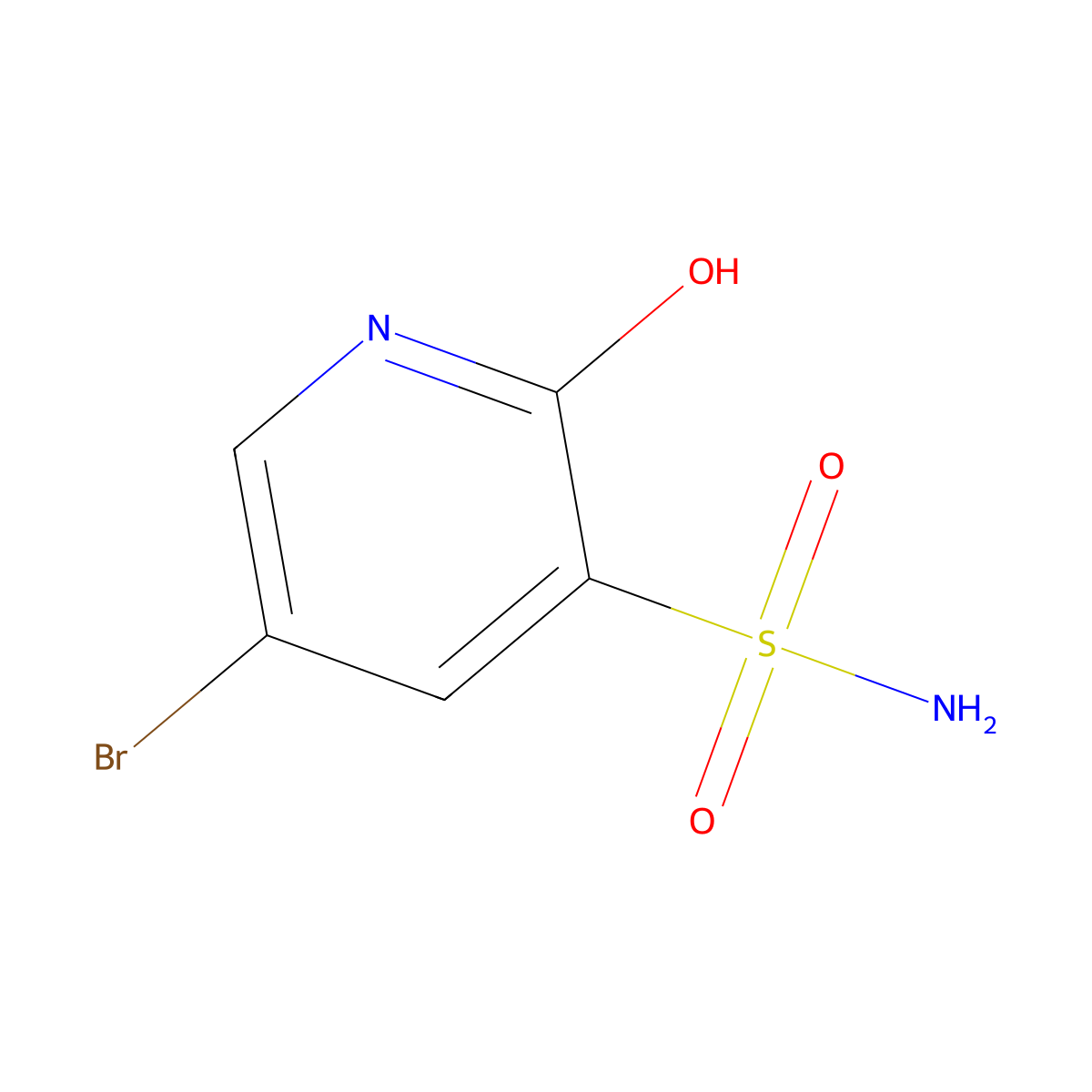 5-Bromo-2-hydroxypyridine-3-sulfonamide molecular structure, CAS 1272356-82-7