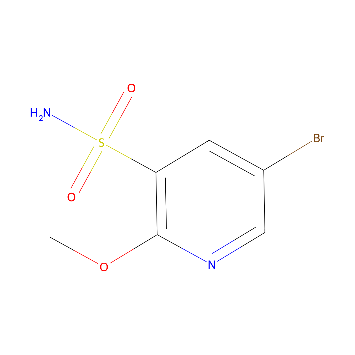 5-Bromo-2-methoxypyridine-3-sulfonamide molecular structure, CAS 1272356-83-8