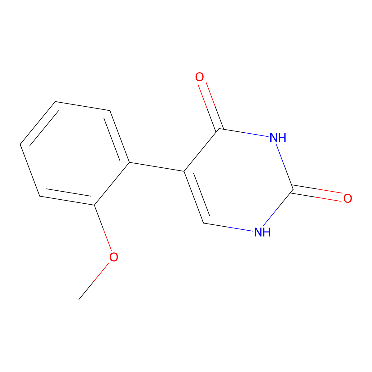 (2,4)-Dihydroxy-5-(2-methoxyphenyl)pyrimidine molecular structure, CAS 127236-02-6