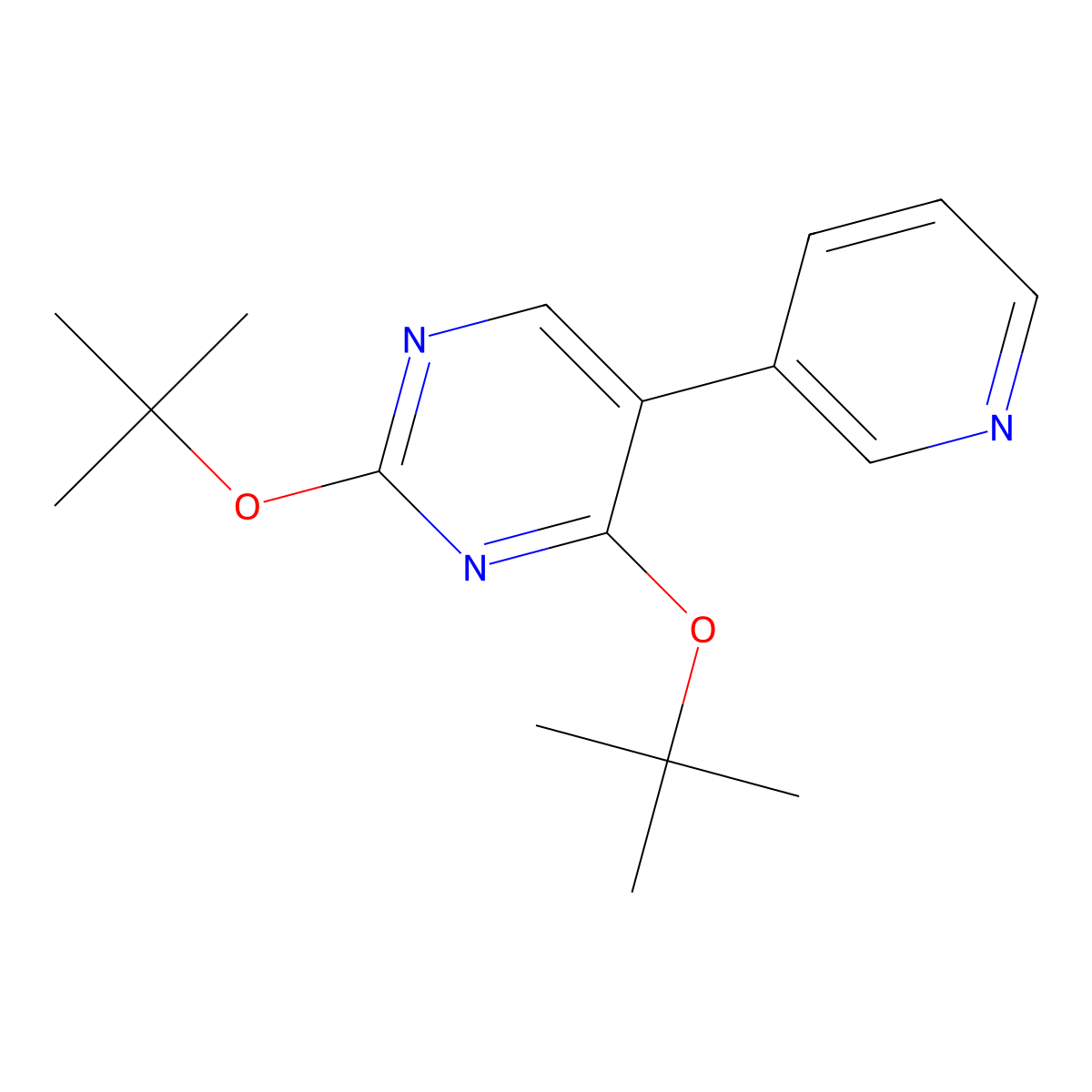 2,4-Di-tert-butoxy-5-(pyridin-3-yl)pyrimidine molecular structure, CAS 127236-15-1
