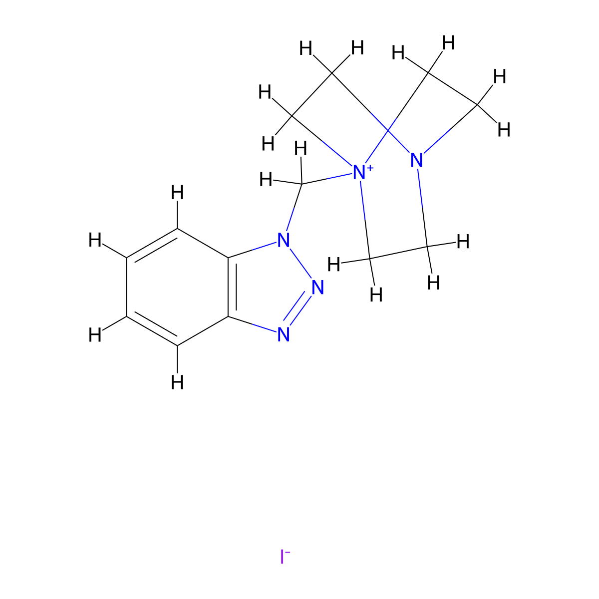 1-(1H-1,2,3-Benzotriazol-1-ylmethyl)-1,4-diazabicyclo[2.2.2]octan-1-ium iodide molecular structure, CAS 127236-85-5
