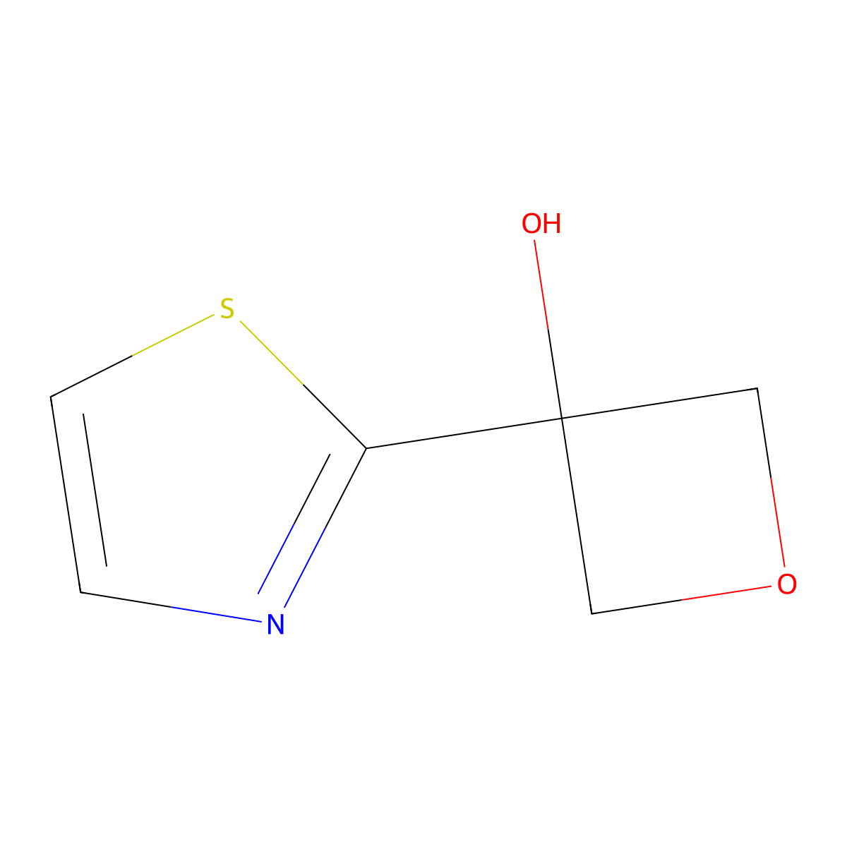 3-(Thiazole-2-yl)-oxetan-3-ol molecular structure, CAS 1272412-63-1
