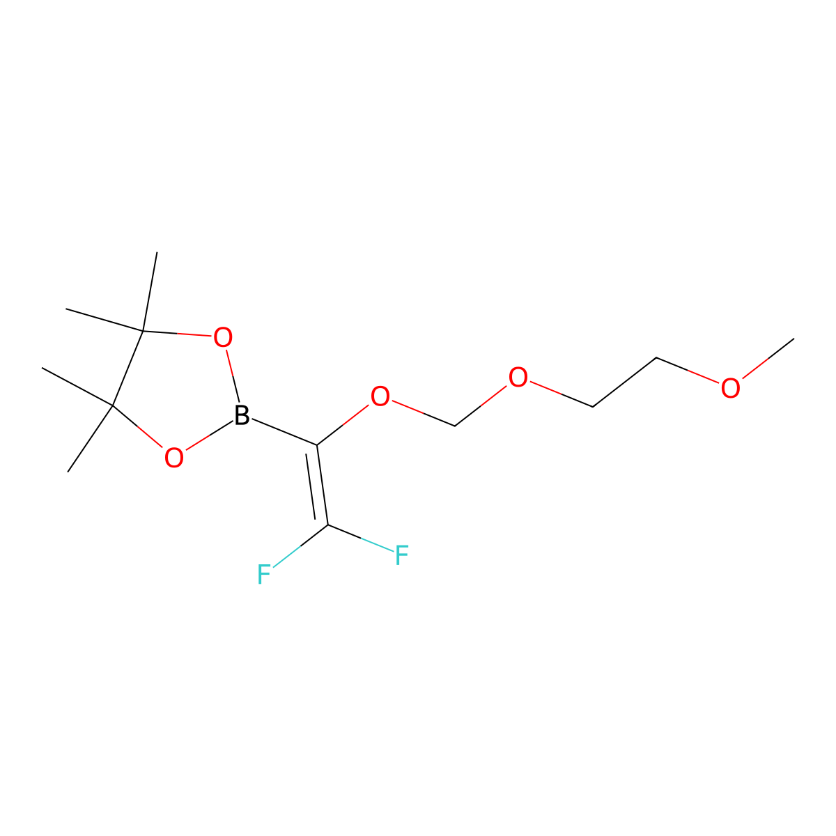 2-{2,2-Difluoro-1-[(2-methoxyethoxy)methoxy]ethenyl}-4,4,5,5-tetramethyl-1,3,2-dioxaborolane molecular structure, CAS 1272412-65-3