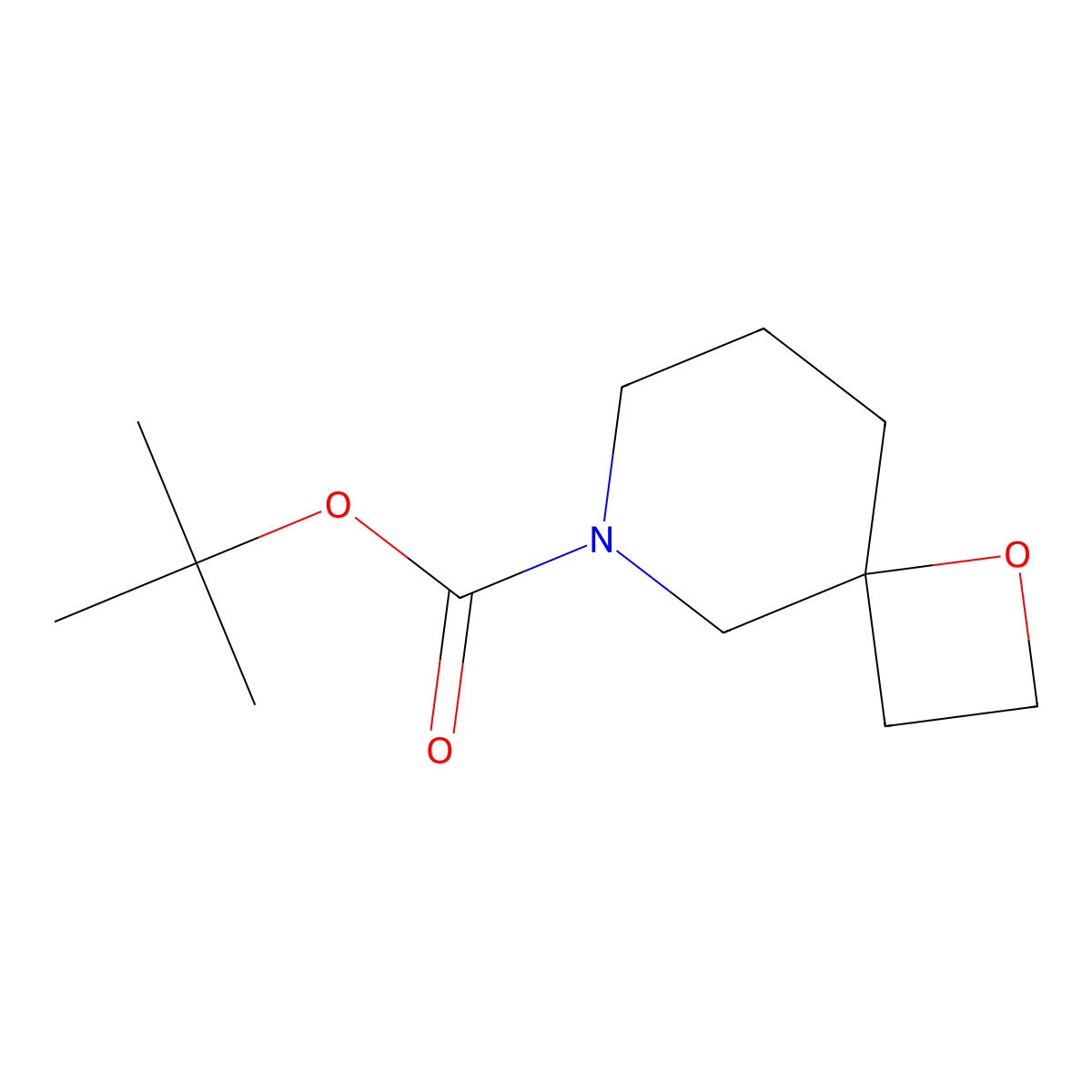 1-Oxa-6-azaspiro(3.5)nonane-6-carboxylic acid, 1,1-dimethylethyl ester molecular structure, CAS 1272412-68-6