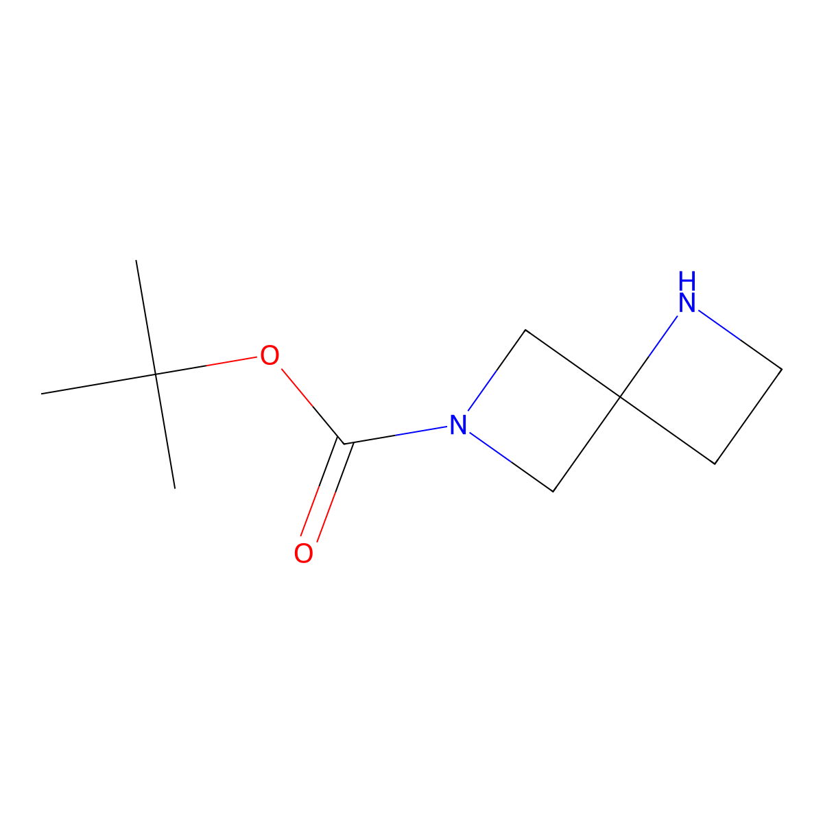 Tert-butyl 1,6-diazaspiro[3.3]heptane-6-carboxylate molecular structure, CAS 1272412-72-2