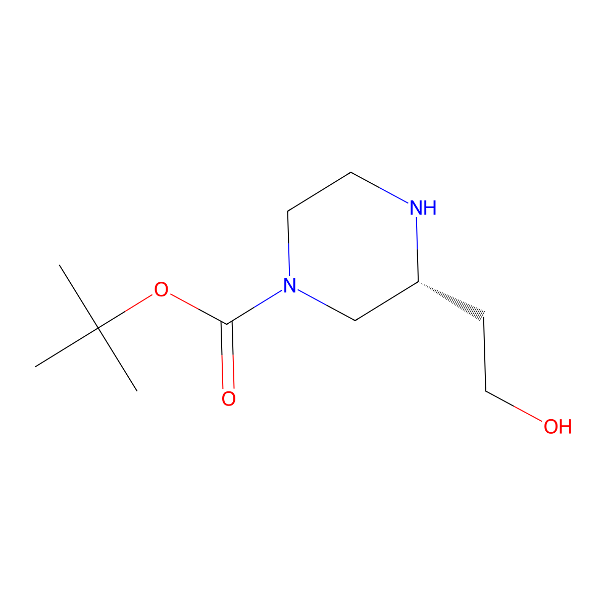 (R)-Tert-butyl 3-(2-hydroxyethyl)piperazine-1-carboxylate molecular structure, CAS 1272421-10-9