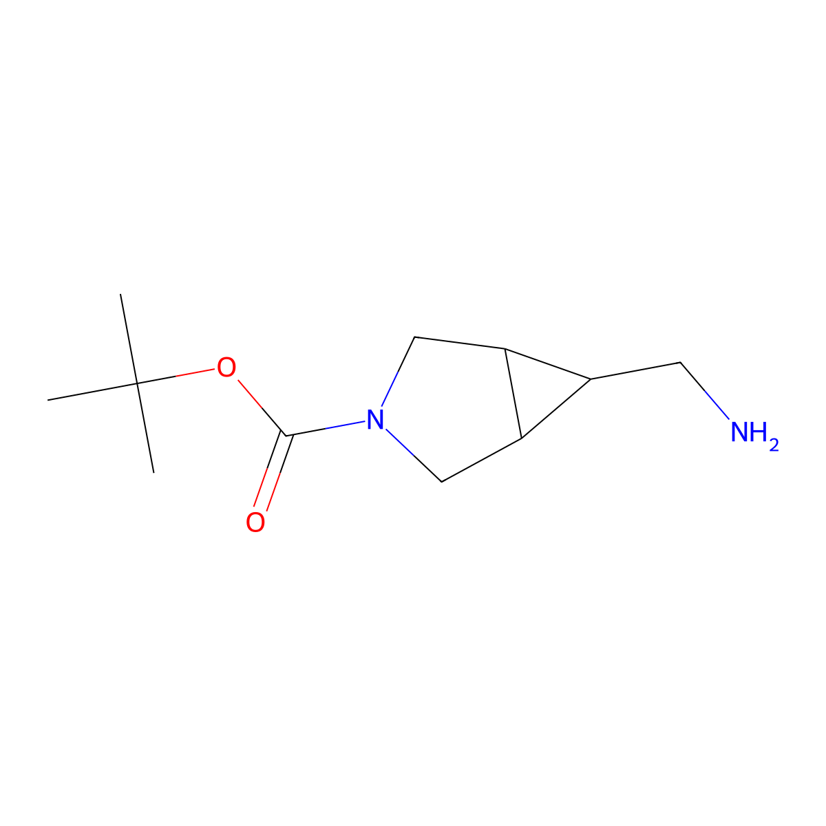 tert-Butyl 6-(aminomethyl)-3-azabicyclo[3.1.0]hexane-3-carboxylate molecular structure, CAS 1272425-00-9