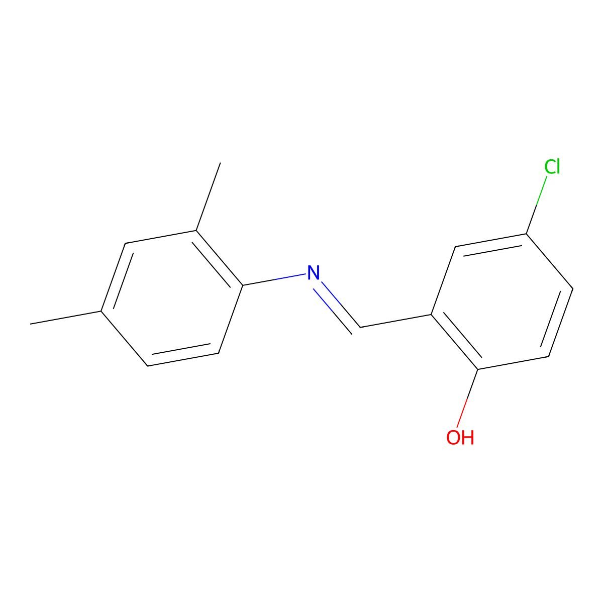 4-chloro-2-{(E)-[(2,4-dimethylphenyl)imino]methyl}phenol molecular structure, CAS 1272436-93-7