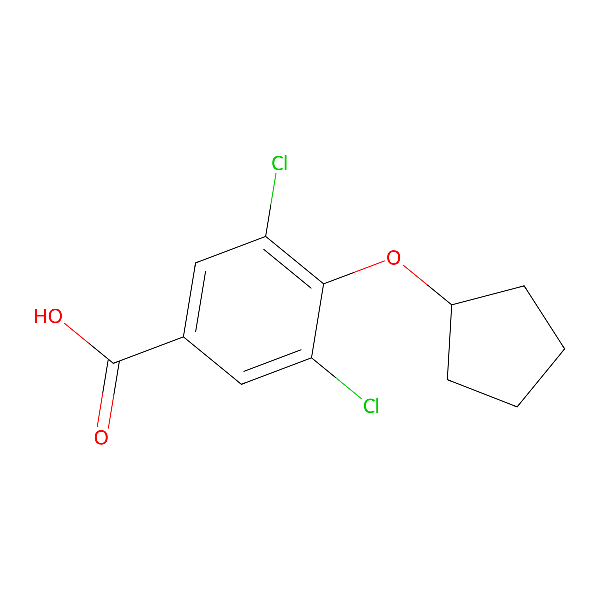 3,5-Dichloro-4-(cyclopentyloxy)benzoic acid molecular structure, CAS 1272528-03-6