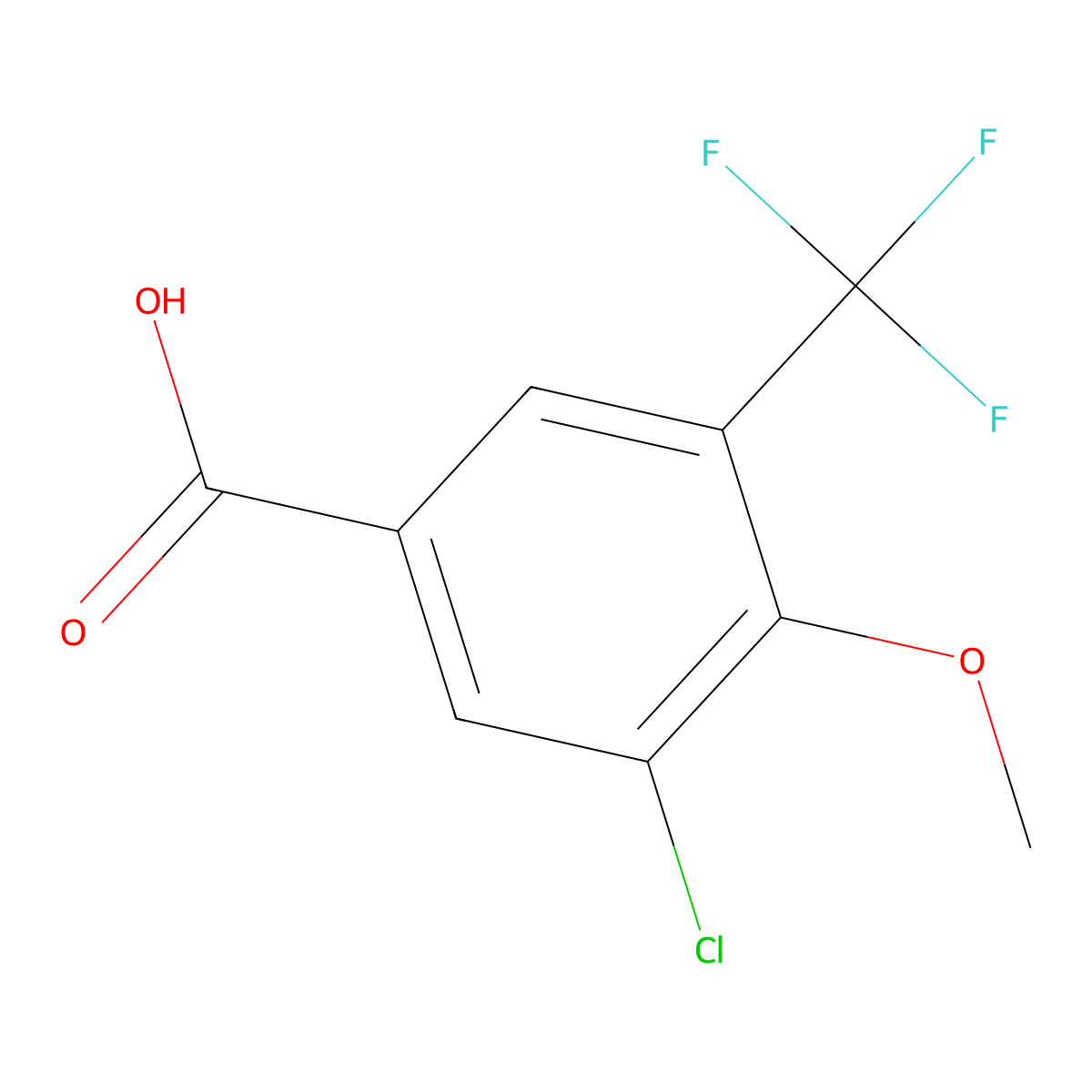 3-Chloro-4-methoxy-5-(trifluoromethyl)benzoic acid molecular structure, CAS 1272528-86-5